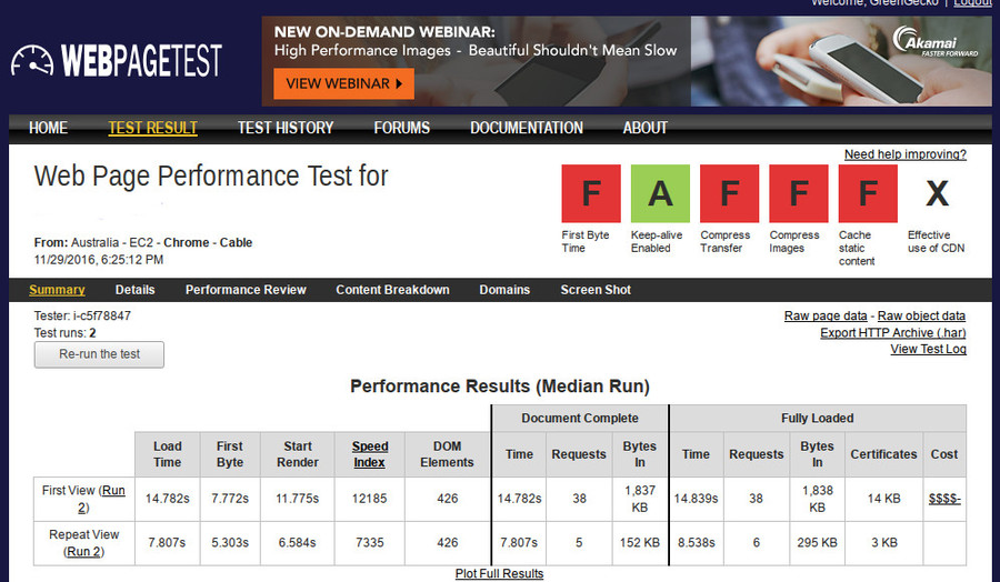 Before: TTFB 7.8 seconds